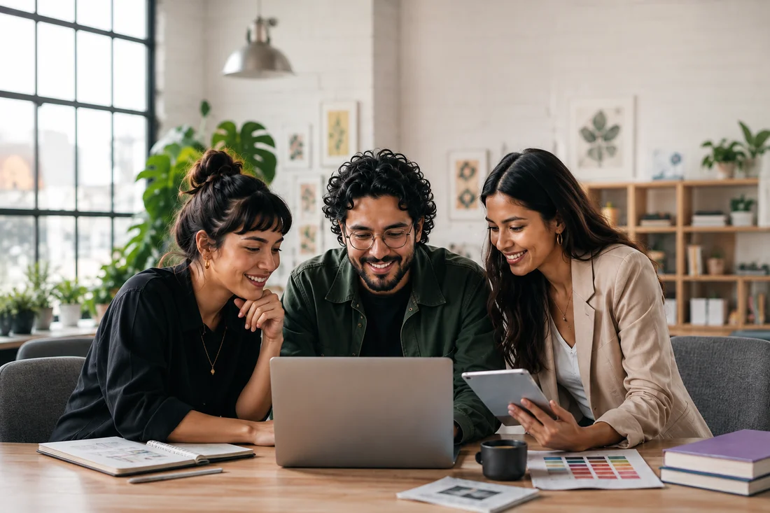 Equipo de profesionales trabajando juntos en un proyecto